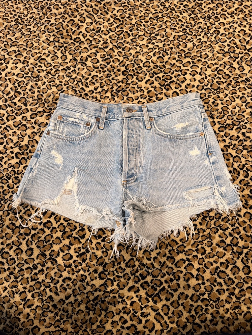 AGOLDE Parker vintage Light Blue Denim Shorts